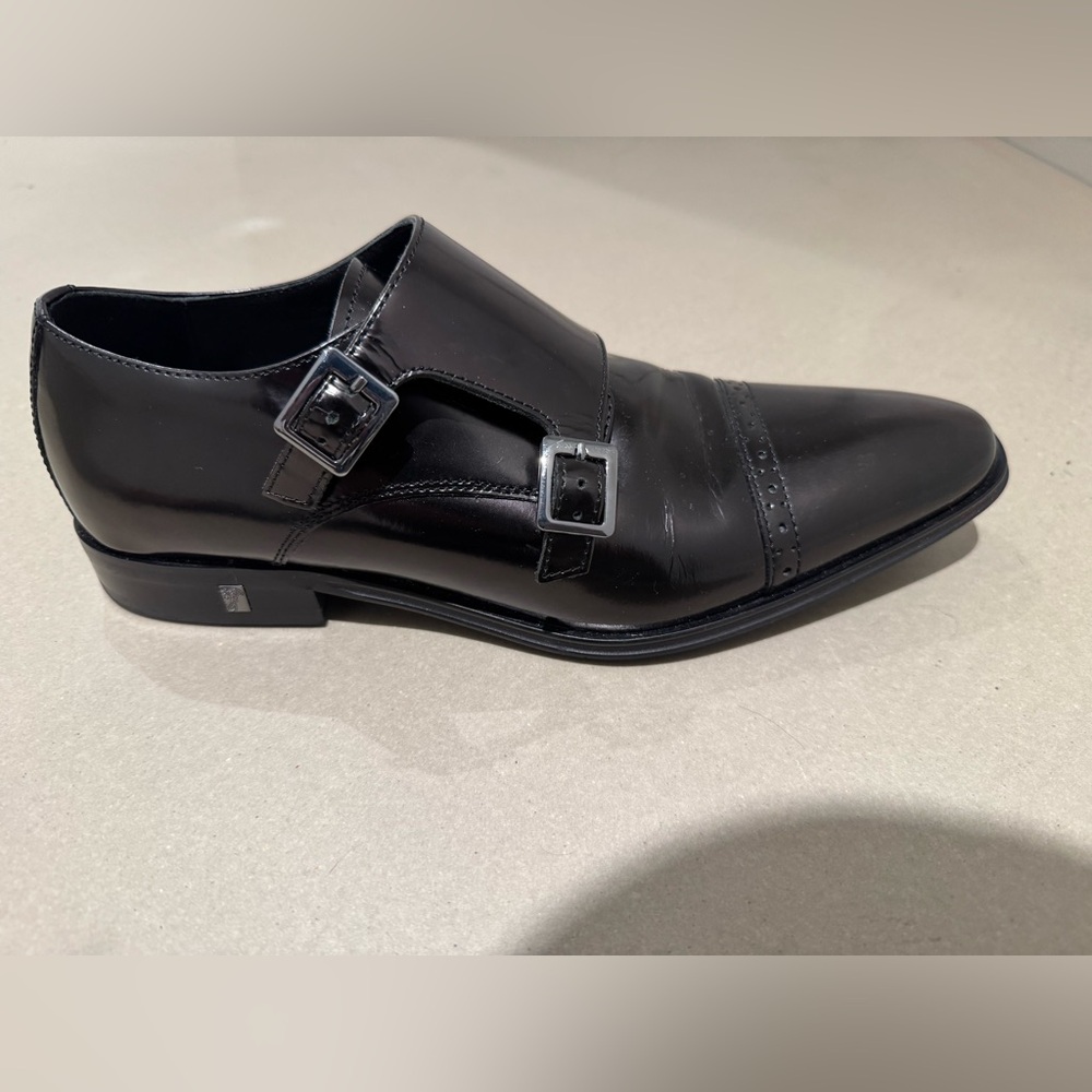 Versace Collection Double Monk Strap Leather Dress Shoes